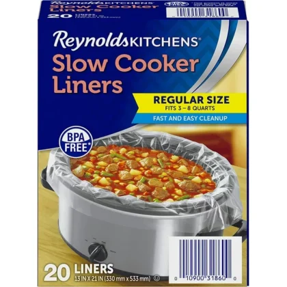 Reynolds Kitchens Slow Cooker Liners, Regular (Fits 3-8 Quarts), 20 Count